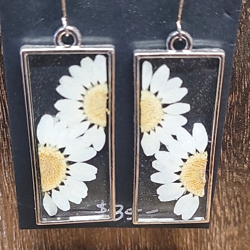 Handmade resin earrings.